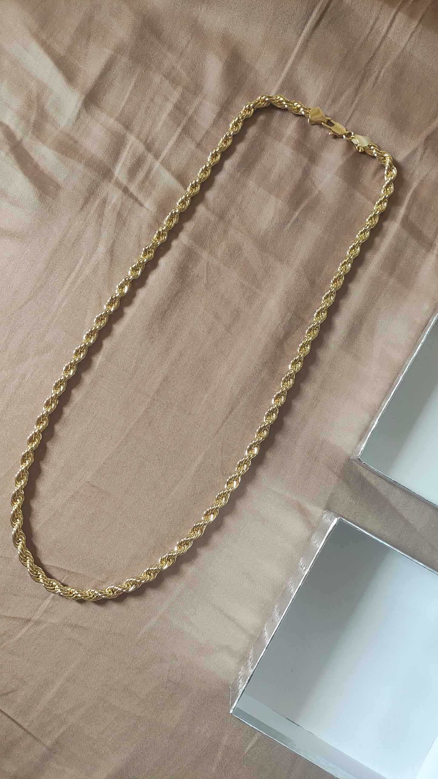 14kt Yellow Gold Chain, Rope Link, 46g