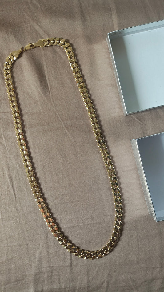 14kt Yellow Gold Chain, Curb Link, 55g