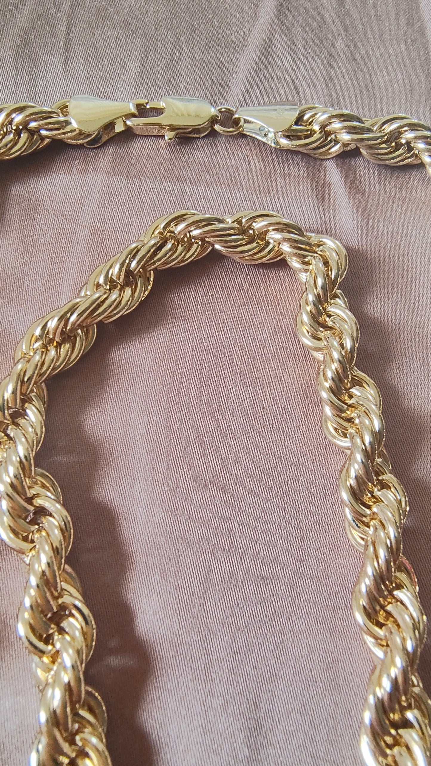 14kt Yellow Gold Chain, Rope Link, 76g