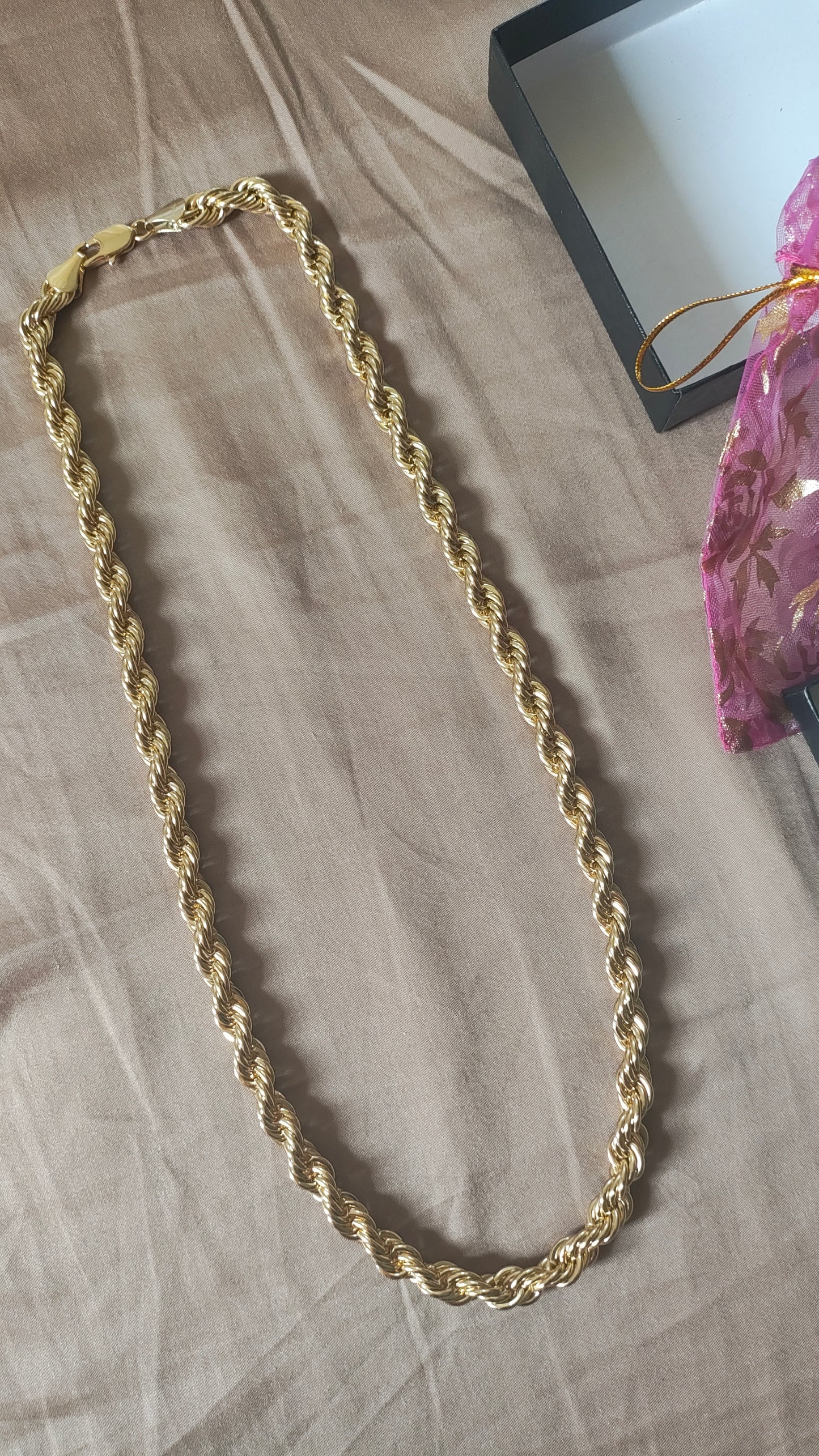 14kt Yellow Gold Chain, Rope Link, 76g