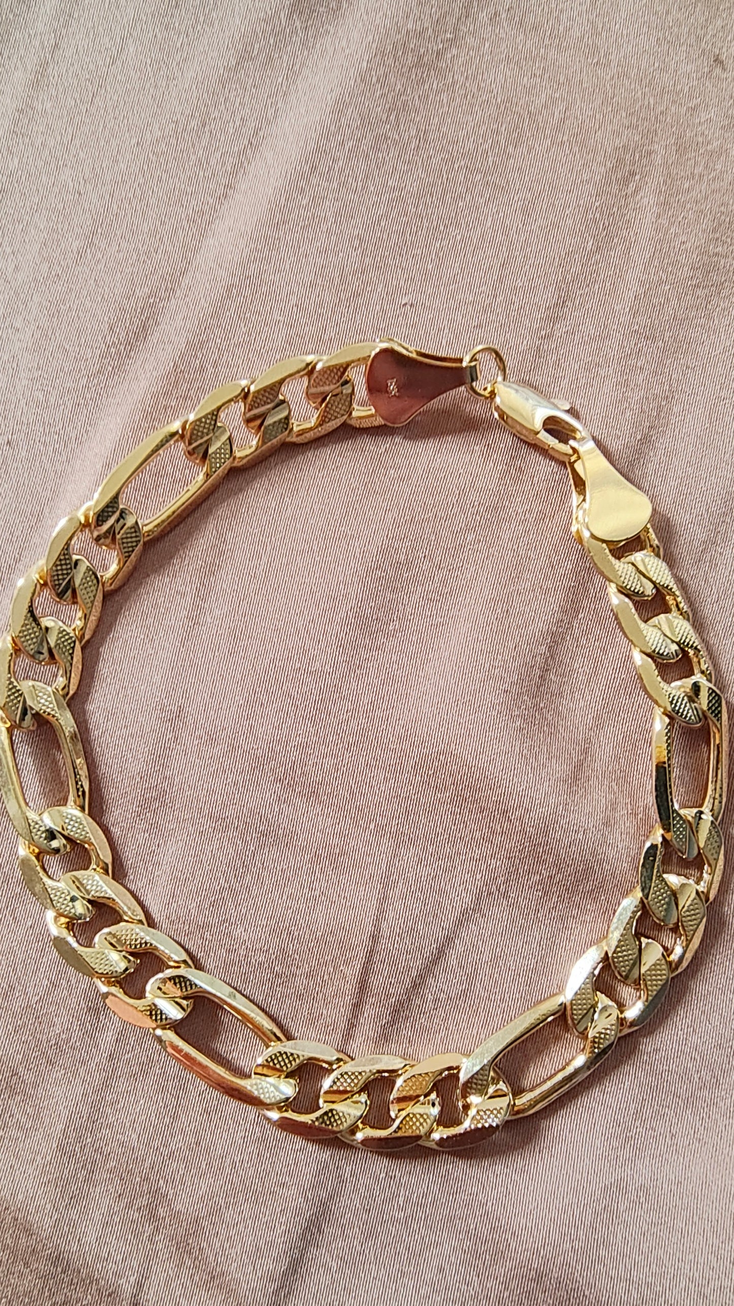 18kt Yellow Gold Bracelet, Figaro Link, 20g
