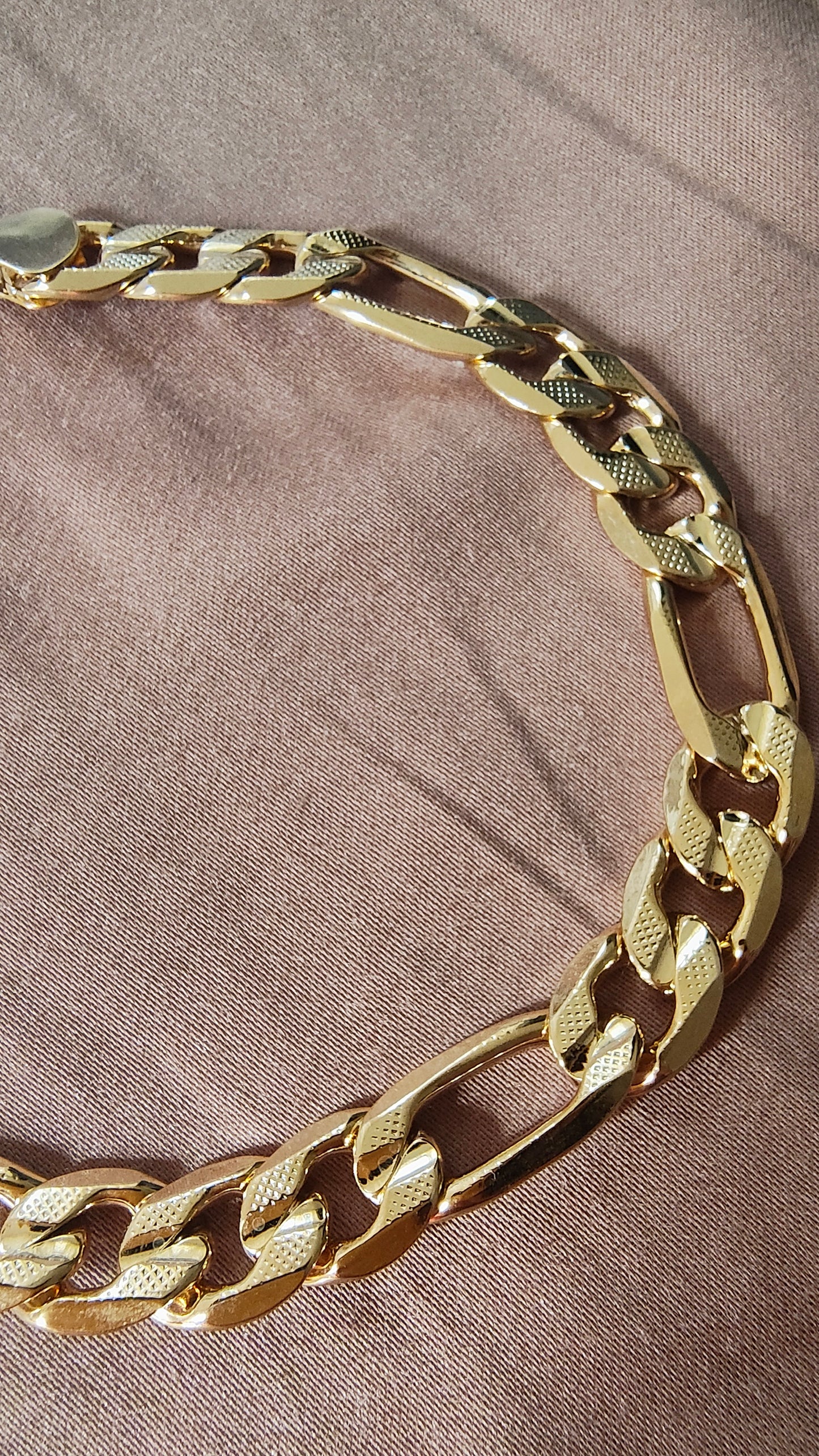 18kt Yellow Gold Bracelet, Figaro Link, 20g